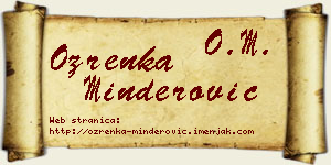Ozrenka Minderović vizit kartica